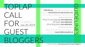 Toplap call for guest bloggers